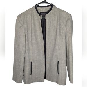 Vintage Blacker Herringbone Zip Front Blazer Jacket 12